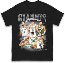 Giannis Antetokounmpo Bootleg Mens T Shirt Womens Tops Tees Milwaukee Bucks Basketball Top 4XL