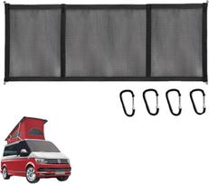 Car Storage Net Auto Organizer Bag Standing Pitch Roof Elastic Caravan Roof Luggage Net Mesh Bag With 4 Hooks For VW T5 T6 juoda