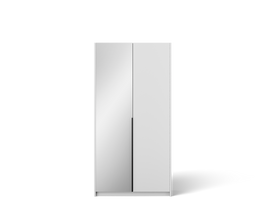 Spinta ADRK Alera II, balta sp./juoda sp., 58 cm x 100 cm x 204 cm, su veidrodžiu