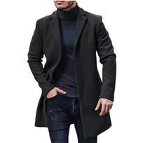 Men's Woolen Coat Mid-length Windbreaker Coat M