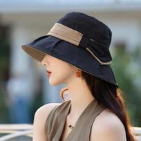 Japanese-Style Solid Color Ladies Sun Hat Sun Protection Thin Style Dome Fisherman Hat Bucket Hat Outdoor Activities juoda