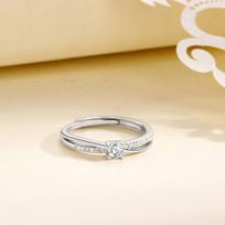Personalized S925 Sterling Silver Mobius Couple Rings - Elegant Open Design for Valentine's Day Gift Adjustable Open