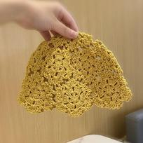 Breathable Hollowed Out Knitted Hat Lace Flowers Beret Cap Summer Fashion Skullies Hat for Women geltona