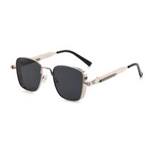 Steampunk Metal Frame Sunglasses Men Women Square Small Frame Retro Style Vintage Inspired Eyewear UV Protection Outdoor Glasses One Size