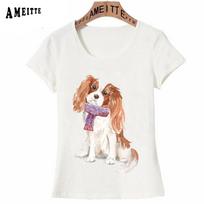 Keep Calm And Cavalier King Charles Spaniel Print T Shirt Summer Fashion Women T Shirt Funny 4XL