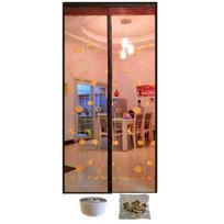 Embroidered Magnetic Screen Door Curtain No Punching Insect-proof Mesh Door Curtain Well-ventilated Automatic Closing