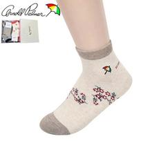 Arnold Palmer Logo Embroidered Flower Ladies Fashion Ankle Socks 24cm