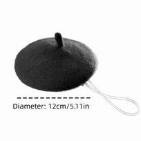 Fashion Adjustable Wool Puppy Beret Comfortable Mini Pet Hat Wool Painter Wool Hat For Cats juoda