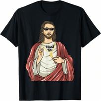 Jesus Riding Dinosaur UFO Alien Cross Religious Retro God T-Shirt S įvairiaspalvis
