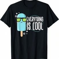 Everything Is Cool Ice Cream Gelato Sundae Frozen Food T-Shirt S įvairiaspalvis