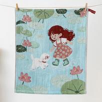 New 34x40cm Large Hand Towel 4 Layer Cotton Gauze Quick Dry Handkerchief Towel Cartoon Decorative Kitchen Towel Home Restaurant