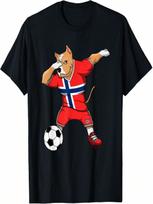 Dabbing Pitbull Norway Soccer Fans Jersey Norwegian Football T-Shirt S įvairiaspalvis