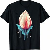 Melting Tulip Flower On Dripping Tulip T-Shirt S įvairiaspalvis