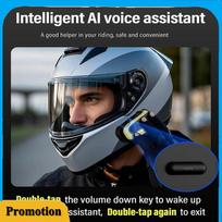 Portable Motorcycle Helmet Bluetooth Headset 300M Intercom Noise Cancellation Helmet Speakers Soft/Hard Mic IP65 Waterproof geltona