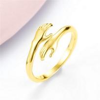 Vintage Hug Rings For Women Silver Color Romantic Forever Love Hug Opening Finger Wedding Bands Valentine's Day Finger Ring Gift resizable