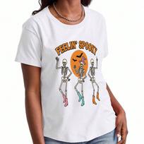 Spider Web unisex's Cotton T Shirt, Pure Cotton Premium Print, Durable, Casual Fashion, Black Spider With Red Eyes Graphic Tee, Halloween Spiderweb De S įvairiaspalvis