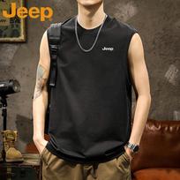 Jeep Men's Summer Breathable Sleeveless T-Shirt Vest L balta