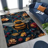 Cute Cartoon Bee HoneyBee Insect Art Rug for Bedroom Living Room Sofa Home Doormat Decor,Large Kids Play Non-slip Floor Mat 40x60cm( 15x23in )