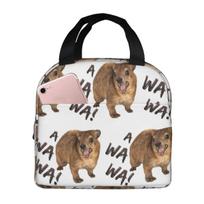 Awawa Angry Screaming Rock Hyrax Insulated Lunch Bag for Women Children Leakproof Food Boxes Thermal Lunch Box Tote One Size