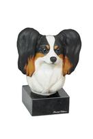 Papillon, Kontinentinis žaislinis spanielis, Drugelio šuo - tapyta figūrėlė, statulėlė, figūra, pagaminta menininko, prekės ženklas Art-Dog