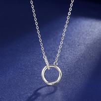 Love Mobius ring necklace women's fashion light luxury high-end design sense love double ring collarbone chain
