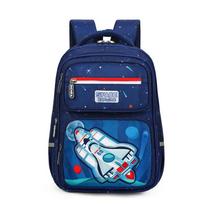 Children's school bag Boys to boys Primary school students New load-reducing ridge backpack tamsiai mėlyna spalva