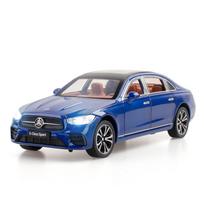 1/24 BENZ E klasės E300 L lydinio automobilio modelis lieto metalo žaislinės transporto priemonės Automobilio modelis Simuliacinis garsas ir šviesa Kolekcionavimui Vaikų dovanos mėlyna