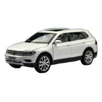 1/32 Volkswagen Tiguan L SUV Žaislinio automobilio modelis Diecast lydinio miniatiūra Atitraukiamas Garsas ir šviesa Kolekcija Dovana vaikams Berniukams Vaikui balta