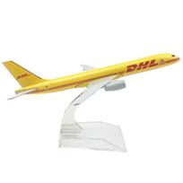 Masteliniai žaisliniai lėktuvai berniukams 16cm Lydinio Metalas DHL Airways 777 Lėktuvas Diecast Oro Lėktuvas Modelio Lėktuvas Papuošalai Namams geltona