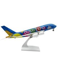 1/240 mastelio modelis lėktuvas Emirates A380 Dubajaus Expo dažymo lėktuvas Modeliai dervos 30CM Lėktuvai Kolekcionuojamas su stovu