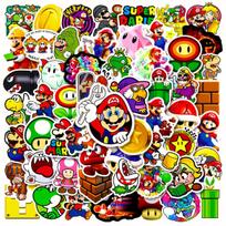 100 VNT Klasikinis žaidimas Super Mario Lipdukai Žaislai Grafiti Lipdukai Nešiojamojo kompiuterio Bagažo Riedlentė Vandeniui atsparus Lipdukas Vaikų Žaislas