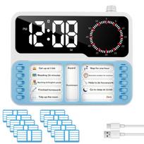 Visualization Task Timer LED Digital Countdown Countup Timer with Chore Chart Board & Large HD Color Screen Alarm Clock for Home