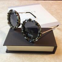 Diamond Crystal Round Sunglasses for Women Luxurious Brand Designer Style Eyeglasses Eyeglasses Female Big Frames Shades Eyewear Classic Vintage UV400 With pouch and cloth