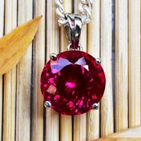 Natural Red Ruby 27ct Round Cut Certified Loose Gemstone 14.5 mm raudona