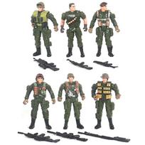 6/12vnt. Warrior Elite Force Karinės Veiksmo Figūrėlės Žaislai su Ginklais 10cm Teroristų SWAT Komandos Kareiviai Vaikams Žaisti Graži Dovana