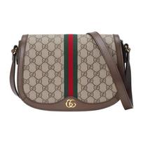 Gucci GG Supreme Drobės Balnelio Rankinė, Rudos Odos Apdaila Žalios ir Raudonos Juostelės, Moteriška Crossbody Peties Rankinė Kasdieniam Darbui Kelionėms 601044-96IWB-8745 Basic Set (Bag+Dust Bag) gray