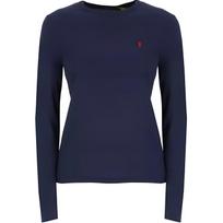 Polo Ralph Lauren Logo Crew Neck Long Sleeve T-Shirt Women Tops Navy-Blue 211898699-002 S