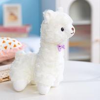 25cm Cartoon Colourful alpaca Plush Doll Pillow Soft Stuffed Mascot Sheep Plush Decorative Companion Doll Birthday Gifts 25cm balta
