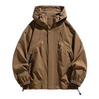Vyriška striukė su gobtuvu, vėjo striukė, neperšlampama 6XL 7XL 8XL plius dydžio vandeniui atspari juoda bombonešė stovyklavietė laisva, plona minkšta danga M chaki