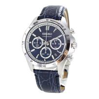SPIRIT Chronograph Silver Navy Leather SBTR019 [Seiko Watch] Men's Watch, Case, Strap, [Used]