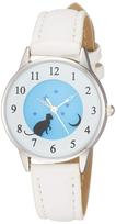 ALIAS Analog Watch Amalfidia Waterproof Leather Strap Cat Blue Dial White (Arias) WW19012A-96 Women's balta