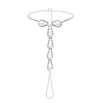 Bohemian Rhinestone Toe Ring Anklet - Luxurious Summer Beach Foot Jewelry sidabras