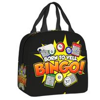 Custom Bingo Paper Game Insulated Lunch Bag for Women Resuable Cooler Thermal Lunch Tote Kids School Children 22x20x13cm