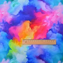 Colorful Breathable Anti Uv Sun-proof Fabric Rainbow Print Cloud Cotton Cloth DIY Sewing Sunscreen Clothing Plain Weave Fabric 160x100cm