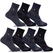 Arnold Palmer Men's Dress Socks Diagonal Stripe Ankle Socks 7 Pairs SM003 Cotton Socks Dress Socks SM003_7 Pairs of Long-legged Cuffs (Mixed Colors)