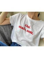 OUI MAIS NON French Print T-Shirt Minimalist Style Casual Short Sleeve Crew Neck T-Shirt For Spring Summer Wounisex Clothing S įvairiaspalvis