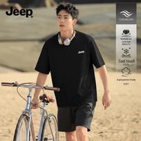 JEEP Men's Heavyweight Ice Silk Loose Fit Graphic T-Shirt 4XL