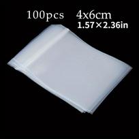 100pcs, Thick Clear Zip Lock Ziplock Storage Bags Heavy-Duty Transparent Plastic Small Jewelry Packing Reclosable Poly Bag, Food transparent