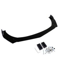 1 Set for BMW Benz Mazda Tesla Model 3 Sedan Black Carbon Pattern Car Front Bumper Lip Splitter Protect Body Spoiler Universal