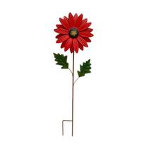 Metal Sunflower Garden Stake Decorative Iron Sunflower Stake Outdoor Flower Yard Art Stake for Patio Lawn Pathway Flower Bed Decor raudona